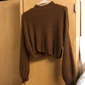 brown drop sweater